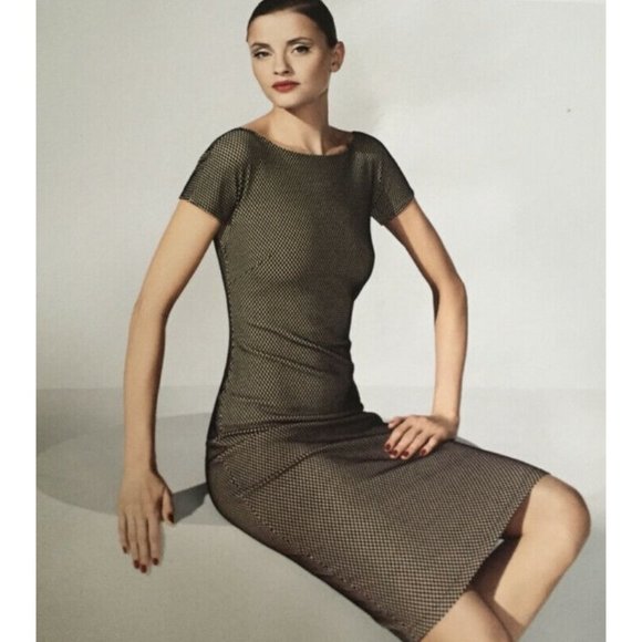 Wolford Panama Textured Fishnet Bodycon Dress 6 - Picture 3 of 9